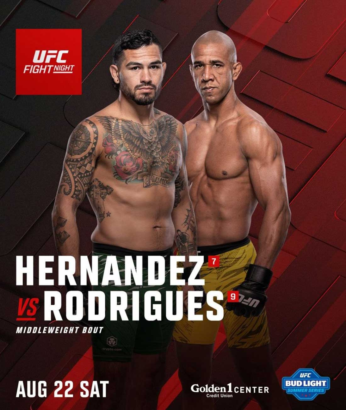 UFC Fight Night 285 Hernandez vs Rodrigues etkinlik afişi